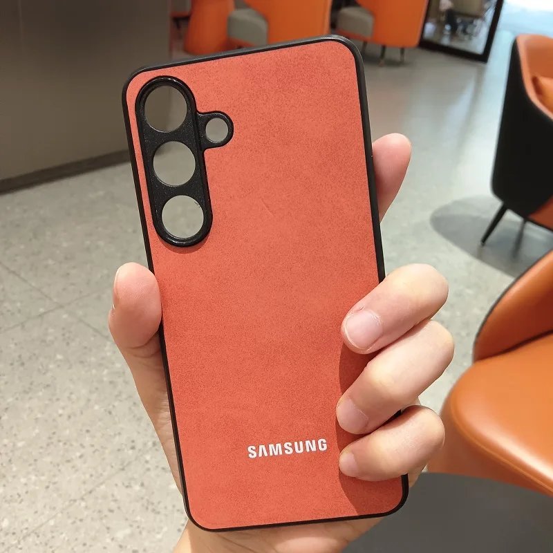 Samsung Galaxy A56 A55 A36 A35 A15 A25 A17 5G Case Luxury Sheepskin Leather Shell Plain Lambskin Cover Coque For Samsung A56