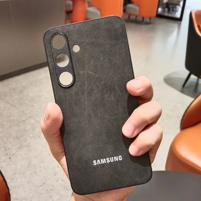 Samsung Galaxy A56 A55 A36 A35 A15 A25 A17 5G Case Luxury Sheepskin Leather Shell Plain Lambskin Cover Coque For Samsung A56