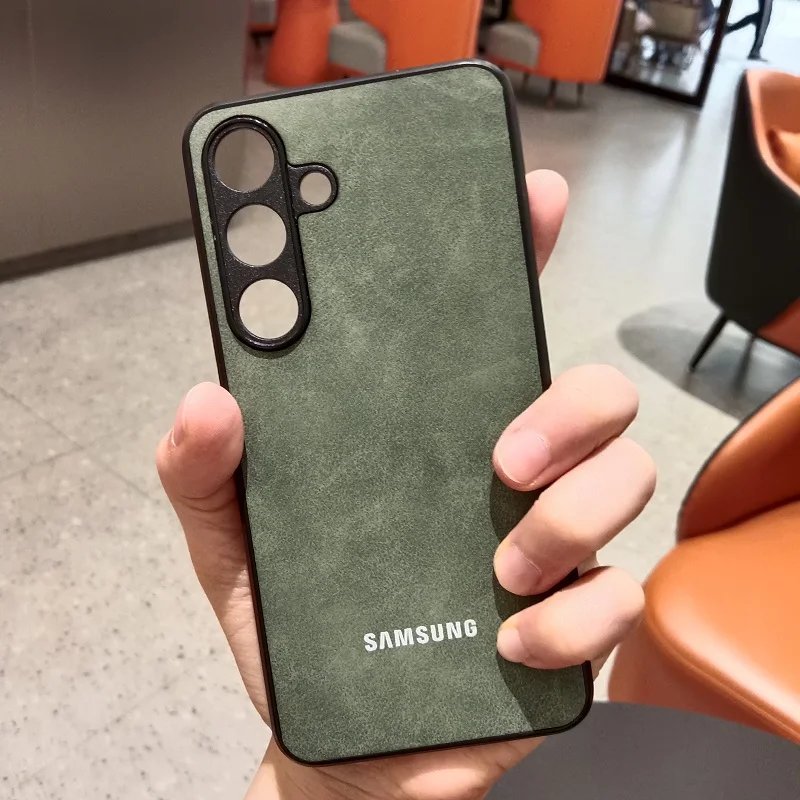 Samsung Galaxy A56 A55 A36 A35 A15 A25 A17 5G Case Luxury Sheepskin Leather Shell Plain Lambskin Cover Coque For Samsung A56