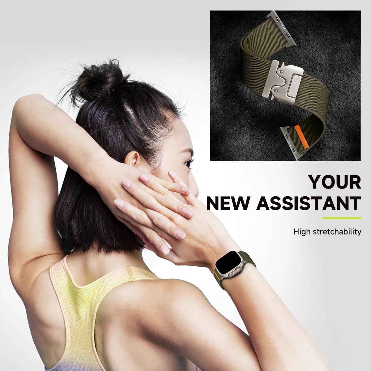 Nylon Strap for Apple Watch Band Ultra 2 49mm 10 9 8 7 46mm 45mm 41mm 44mm 42mm Braided Elastic Bracelet for IWatch Series 6 SE