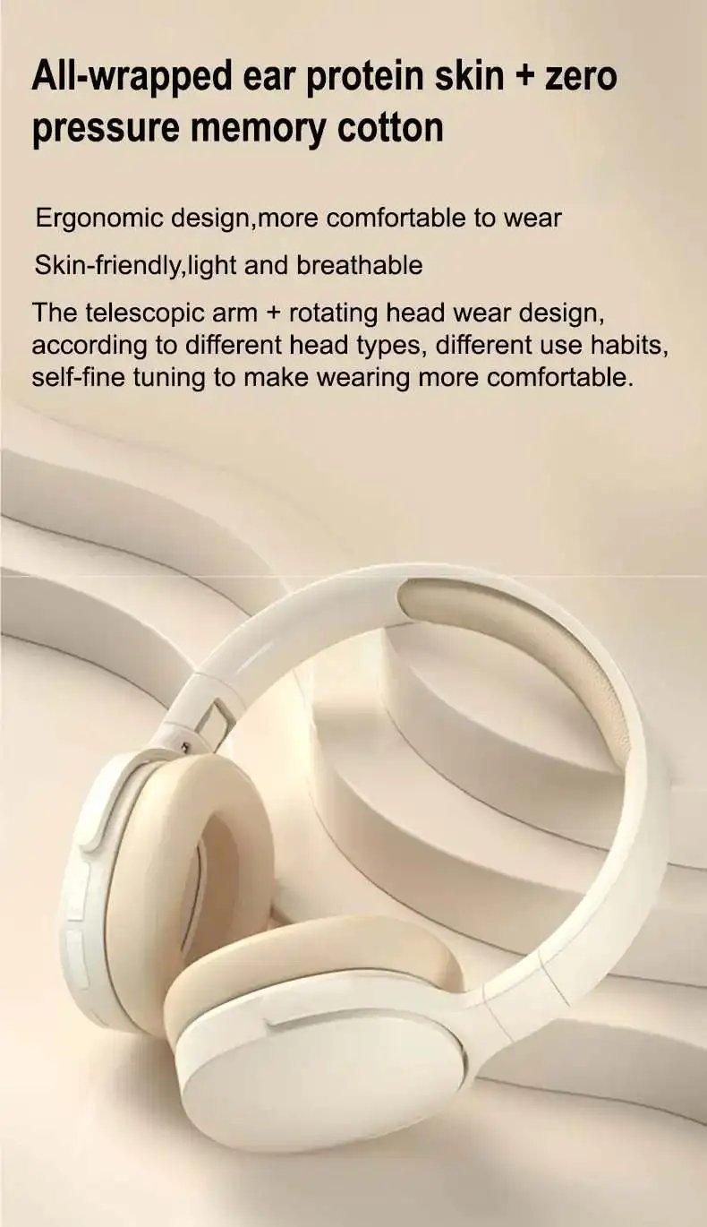 Wireless Headphones Bluetooth 5.3 Portable Earphone Hifi Stereo Headset Game Earbuds With Mic For Samsung Iphone Huawei