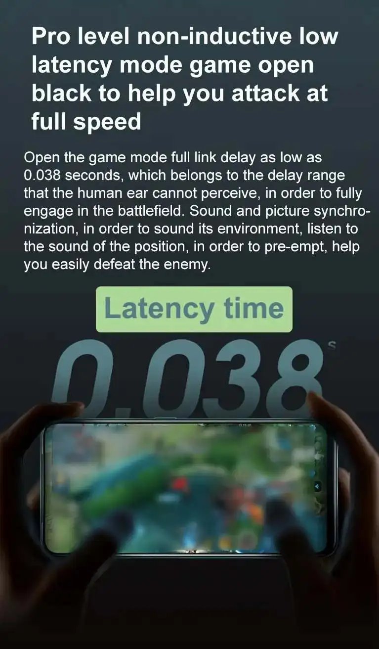 Wireless Headphones Bluetooth 5.3 Portable Earphone Hifi Stereo Headset Game Earbuds With Mic For Samsung Iphone Huawei