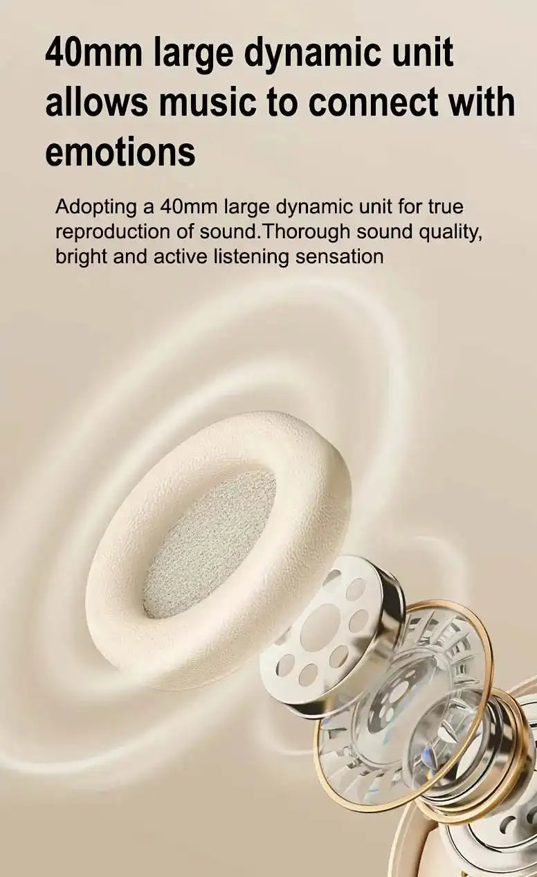 Wireless Headphones Bluetooth 5.3 Portable Earphone Hifi Stereo Headset Game Earbuds With Mic For Samsung Iphone Huawei