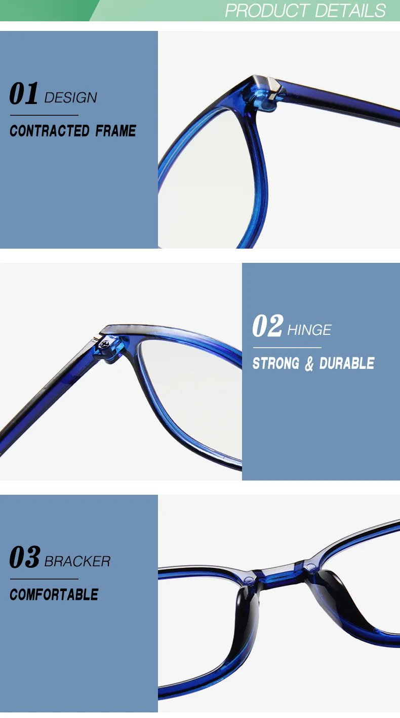 Transparent square Computer Glasses Frame Women Men Anti Blue Light round Eyewear Blocking Glasses Optical Spectacle Eyeglass