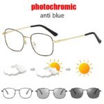 Photochromic Sunglasses Brand Vintage Sun Glasses Anti Blue Light Women Men Square Glasses Frame Outdoors Sun Chameleon UV400