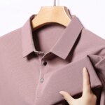 2025 New Men's Business Casual Short Sleeved Shirt Solid Color Polo Shirt Fashionable Breathable Comfortable Versatile Top - Image 5