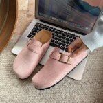 Large Size Roman Style Flat Bottom Sandals Women's Spring Summer Slip-On Shoes with Belt Buckle Velvet Material Leisure Footwear - Image 2