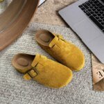 Large Size Roman Style Flat Bottom Sandals Women's Spring Summer Slip-On Shoes with Belt Buckle Velvet Material Leisure Footwear - Image 4