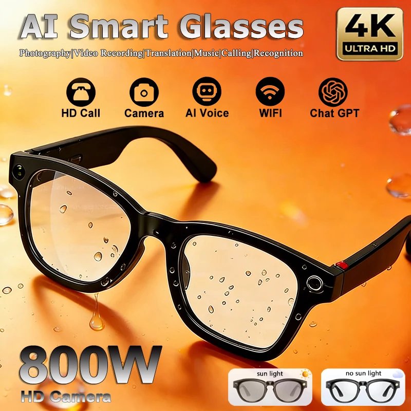 4KHD AI Smart Glasses Photochromic Lens Camera Glasses Bluetooth Calling Music Player Voice Assistant Translation Video 2026 New 4KHD AI Smart Glasses Photochromic Lens Camera Glasses Bluetooth Calling Music Player Voice Assistant Translation Video 2026 New