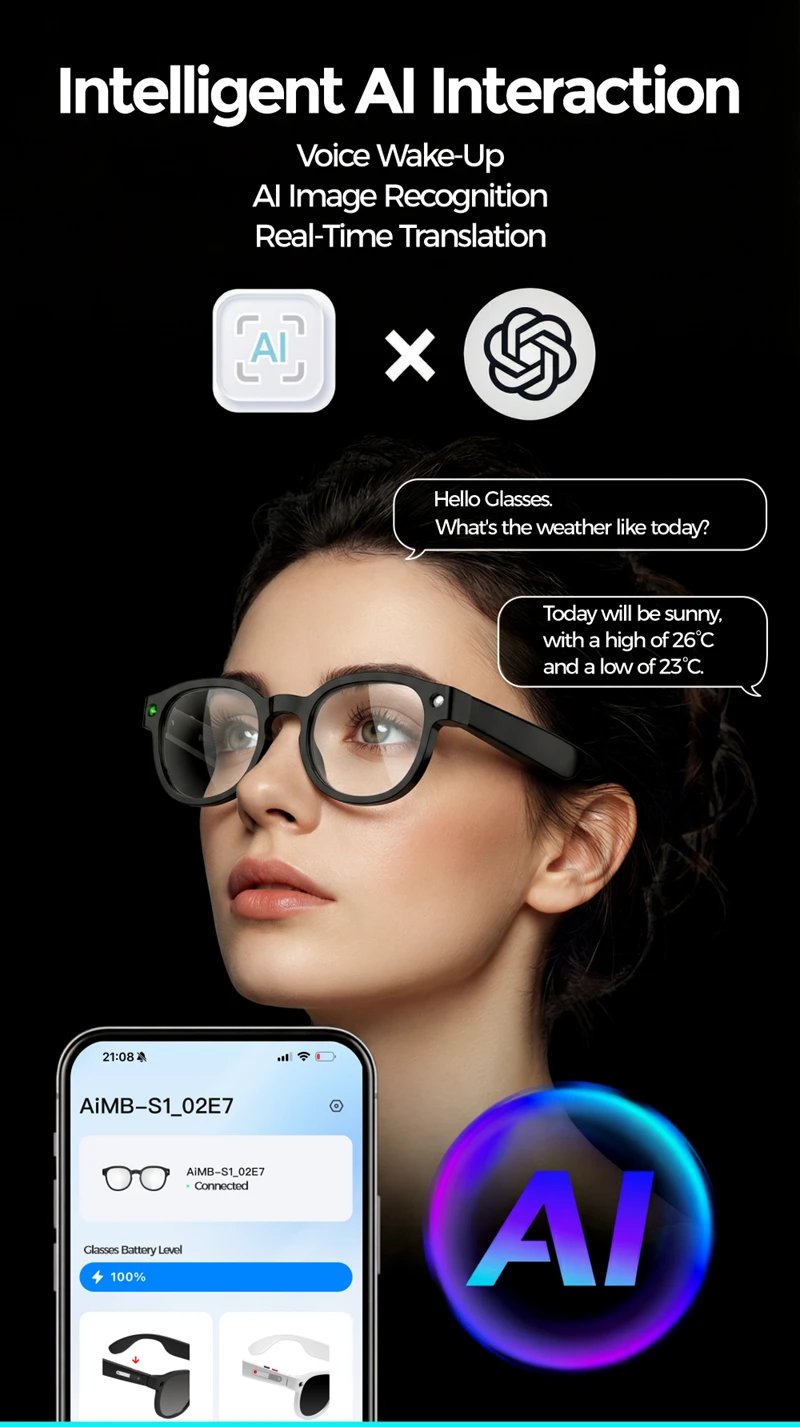 4KHD AI Smart Glasses Photochromic Lens Camera Glasses Bluetooth Calling Music Player Voice Assistant Translation Video 2026 New 4KHD AI Smart Glasses Photochromic Lens Camera Glasses Bluetooth Calling Music Player Voice Assistant Translation Video 2026 New