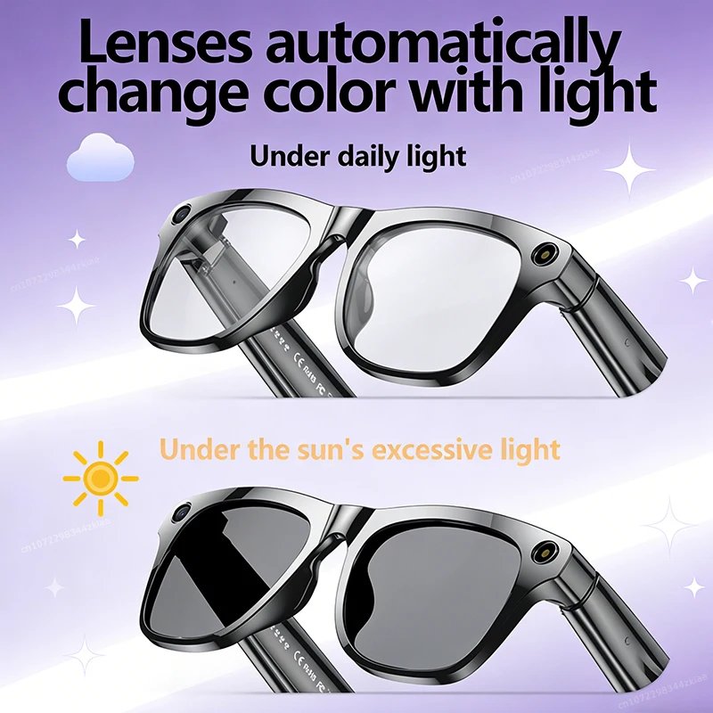 4KHD AI Smart Glasses Photochromic Lens Camera Glasses Bluetooth Calling Music Player Voice Assistant Translation Video 2026 New 4KHD AI Smart Glasses Photochromic Lens Camera Glasses Bluetooth Calling Music Player Voice Assistant Translation Video 2026 New