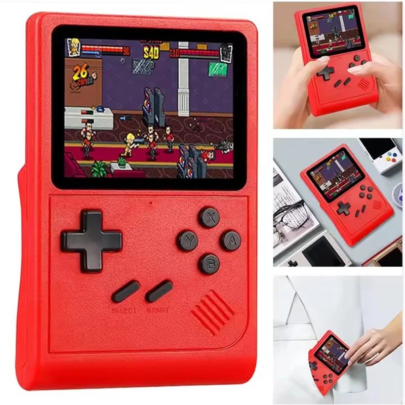 GB300 Portable Handheld Game Player 3.0 inch Screen TV Video Game Console AV Output Retro Game Console Built-in 8G 6000+ Games