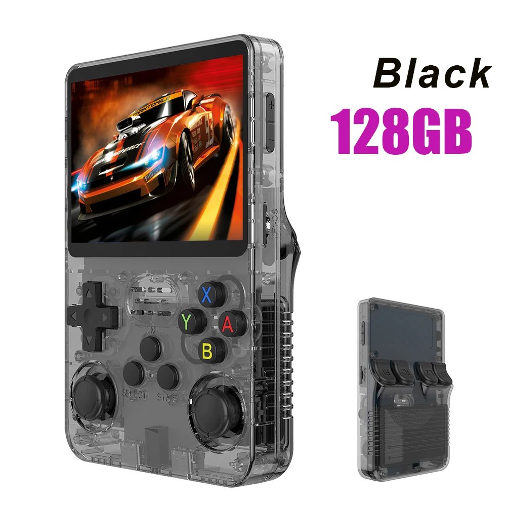 R36S Retro Handheld Video Game Console Linux ARKOS System 3.5 Inch IPS Screen 128G 64G Preloaded Games Portable Pocket Player