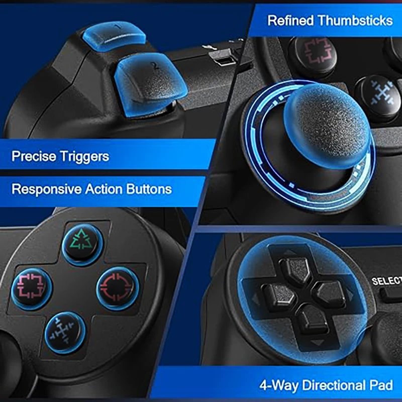 Wireless Controller Support Bluetooth Wireless Gamepad Dual joystick six-axis PC Joystick For PS3 PC