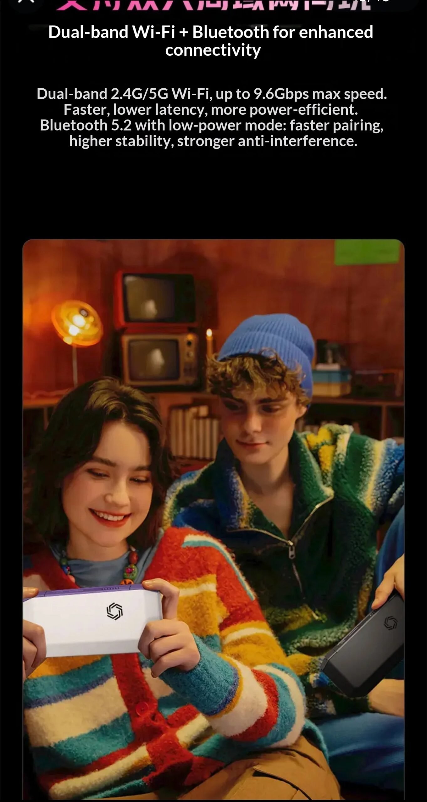 GameMT EX8 Game Console TMR Joystick Open Source 4.88”1620 * 1080 HFD Glass Screen Retro Handheld Game Consoles Portable Gifts