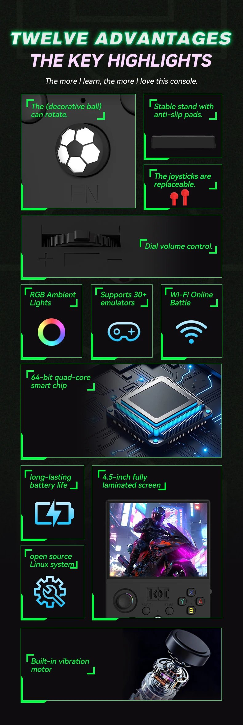 R36MAX2 Handheld Game Console 4.5 Inch, Open Source Linux Classic Games, Portable Retro Video Game Player Enjoy Nostalgic Gaming