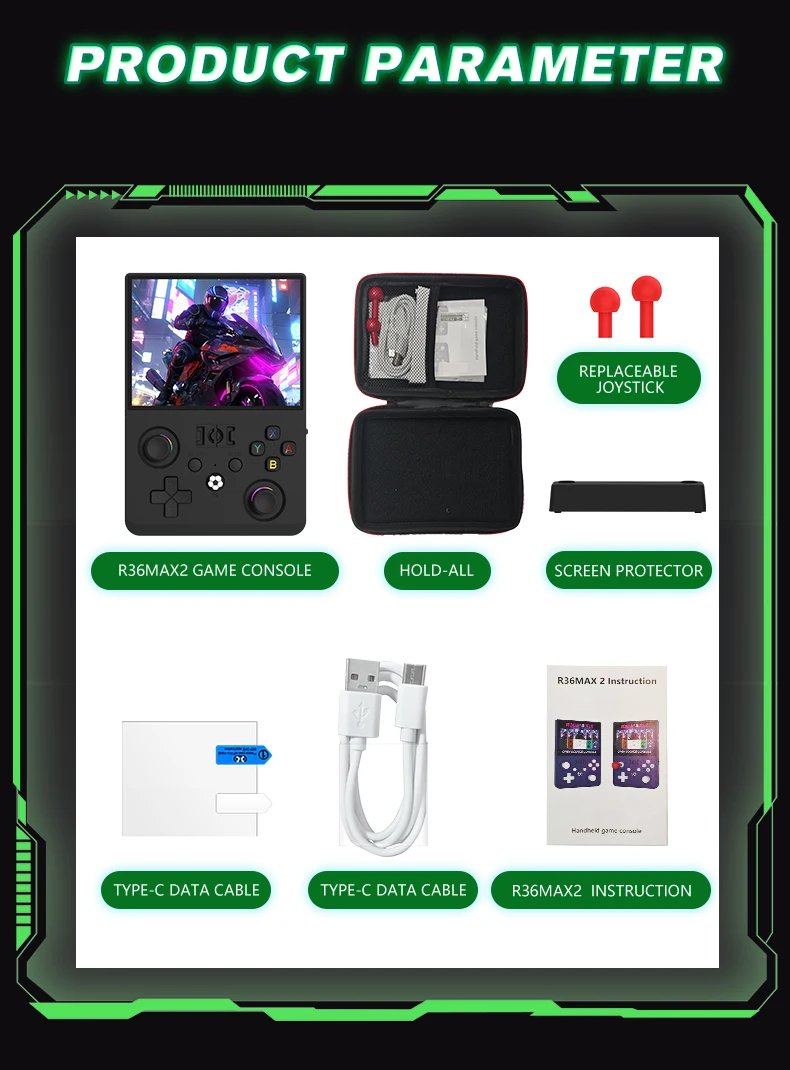 R36MAX2 Handheld Game Console 4.5 Inch, Open Source Linux Classic Games, Portable Retro Video Game Player Enjoy Nostalgic Gaming