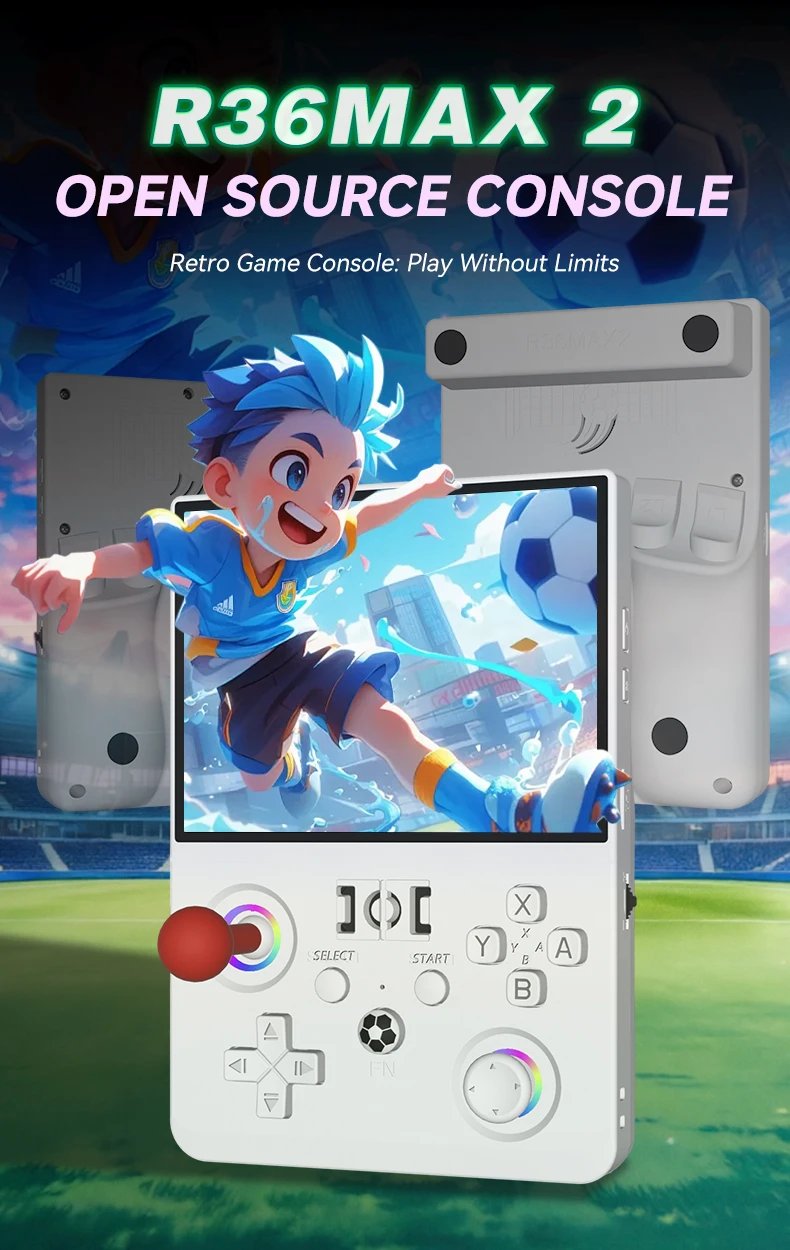 R36MAX2 Handheld Game Console 4.5 Inch, Open Source Linux Classic Games, Portable Retro Video Game Player Enjoy Nostalgic Gaming