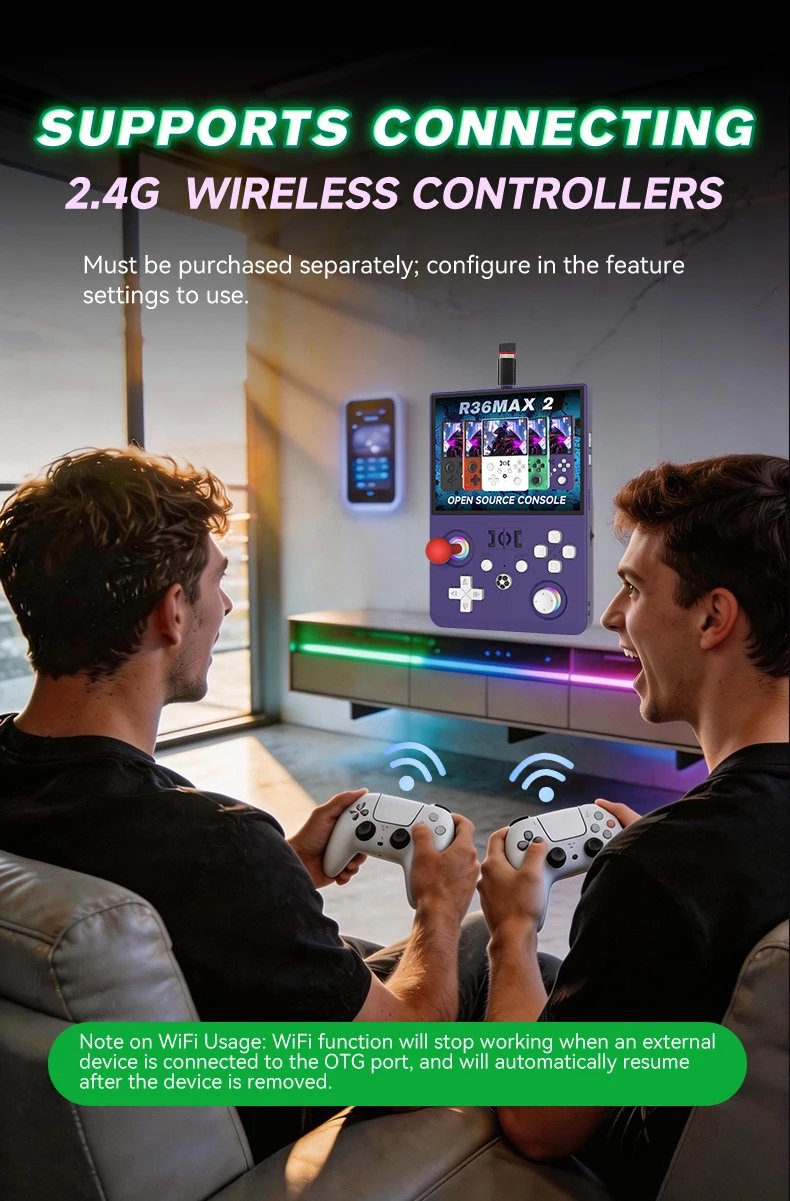 R36MAX2 Handheld Game Console 4.5 Inch, Open Source Linux Classic Games, Portable Retro Video Game Player Enjoy Nostalgic Gaming