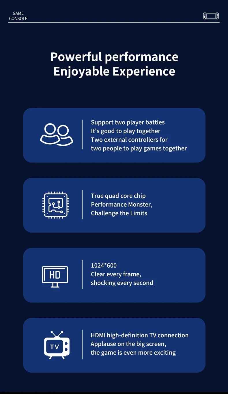 G90 Handhled Video Gaming Console 7 Inch Screen 64GB/128GB Retro TV Game Player Suitable for PSP/PS1 Support 30+ Simulators Gift