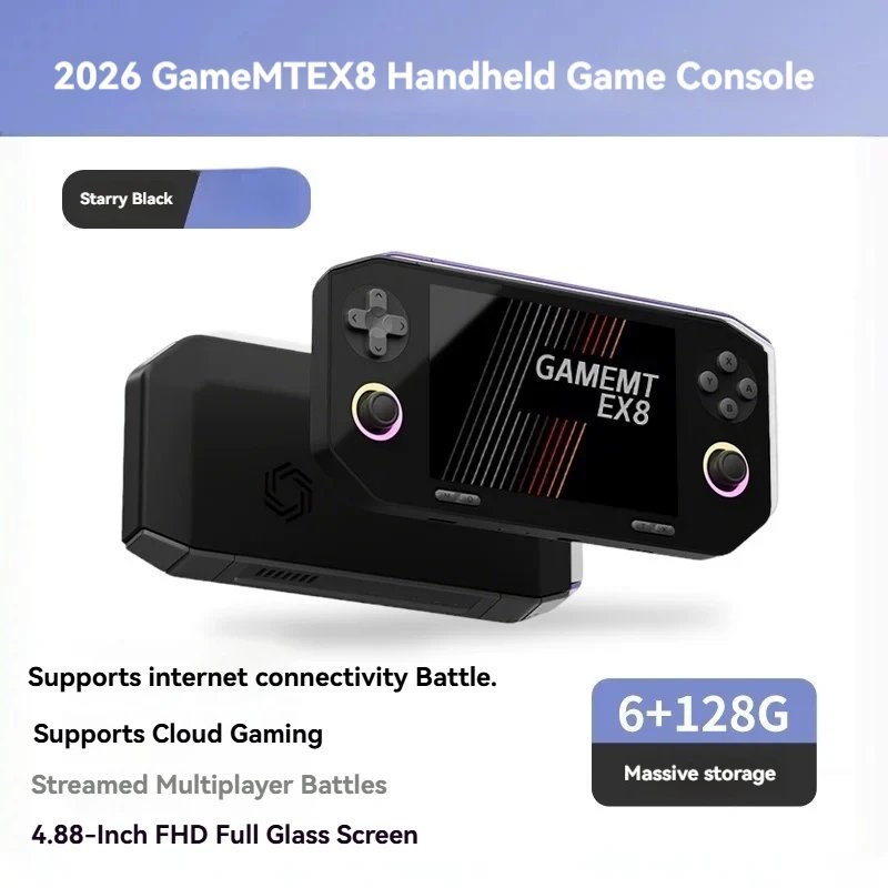 2026 new GameMT EX8 Android Handheld Game Console 4.88 Inch 1080P HD Touchscreen 6GB 128GB 5000mAh Battery Game Console