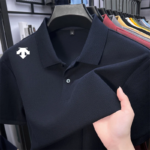 cotton100% men's summer luxury brand polo shirt lapel geometric printing short sleeves t-shirt outdoor leisure men clothing tops