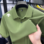 cotton100% men's summer luxury brand polo shirt lapel geometric printing short sleeves t-shirt outdoor leisure men clothing tops - Image 3