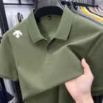 cotton100% men's summer luxury brand polo shirt lapel geometric printing short sleeves t-shirt outdoor leisure men clothing tops - Image 2