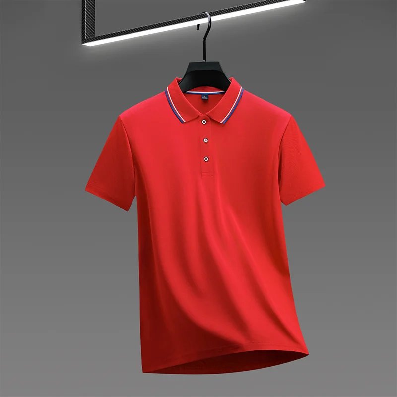 Men's Casual Solid Color Short Sleeve Polo Shirt 2025 Summer Fashionable Comfortable Versatile Top for Men