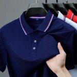 Men's Casual Solid Color Short Sleeve Polo Shirt 2025 Summer Fashionable Comfortable Versatile Top for Men