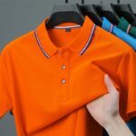 Men's Casual Solid Color Short Sleeve Polo Shirt 2025 Summer Fashionable Comfortable Versatile Top for Men - Image 6
