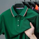 Men's Casual Solid Color Short Sleeve Polo Shirt 2025 Summer Fashionable Comfortable Versatile Top for Men - Image 2