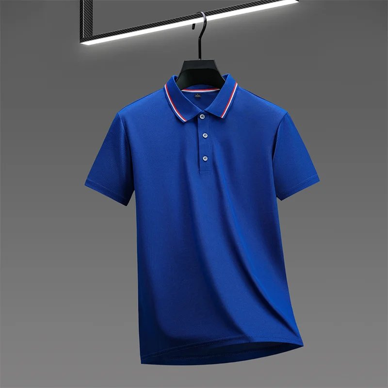 Men's Casual Solid Color Short Sleeve Polo Shirt 2025 Summer Fashionable Comfortable Versatile Top for Men
