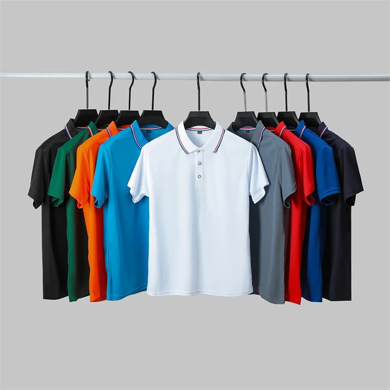 Men's Casual Solid Color Short Sleeve Polo Shirt 2025 Summer Fashionable Comfortable Versatile Top for Men