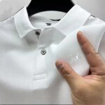 Men's Summer Lapel Business Polo Shirt High-Quality Printed Solid Color Casual Versatile Short-Sleeved T-Shirt Top - Image 2