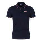 Men'S Casual Short Sleeve Polo Shirt DAF Logo Print Striped Color Block Sporty Style Collared Golf Shirt For Summer - Image 3