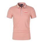 Men'S Casual Short Sleeve Polo Shirt DAF Logo Print Striped Color Block Sporty Style Collared Golf Shirt For Summer - Image 6