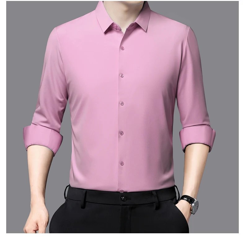 Premium Men's Ultra-Stretch Shirt - High-Quality Silky Business Formal Long-Sleeve Shirt for Social and Casual Wear Premium Men's Ultra-Stretch Shirt - High-Quality Silky Business Formal Long-Sleeve Shirt for Social and Casual Wear