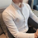 Premium Men's Ultra-Stretch Shirt - High-Quality Silky Business Formal Long-Sleeve Shirt for Social and Casual Wear - Image 4