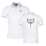 Si Vis Pacem Para Bellum Men'S Short Sleeve Striped Shirt Solid Color Multi-Colored Casual Sporty Top With Letter Print For Busi - Image 6