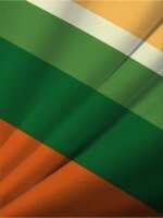 Men's Short Sleeved Polo Shirt Casual 3D Printed Golf Shirt, Orange Green Striped Clover Pattern, Sporty Style - Image 5