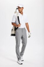 Men's Golf Pants 30"/32"/34" Stretch Work Dress Pants Slim Straight Lightweight Quality Business Trousers Casual Suit Pants - Image 3
