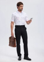 Men's Golf Pants 30"/32"/34" Stretch Work Dress Pants Slim Straight Lightweight Quality Business Trousers Casual Suit Pants - Image 4