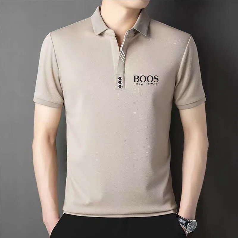 Men's New Embroidery Business Casual Short Sleeved POLO Shirt Fashion Short Sleeved Ice Silk Is Cool Breathable Top Polo Shirt Men's New Embroidery Business Casual Short Sleeved POLO Shirt Fashion Short Sleeved Ice Silk Is Cool Breathable Top Polo Shirt
