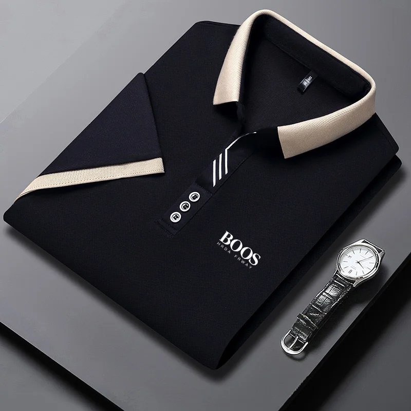 Men's New Embroidery Business Casual Short Sleeved POLO Shirt Fashion Short Sleeved Ice Silk Is Cool Breathable Top Polo Shirt Men's New Embroidery Business Casual Short Sleeved POLO Shirt Fashion Short Sleeved Ice Silk Is Cool Breathable Top Polo Shirt