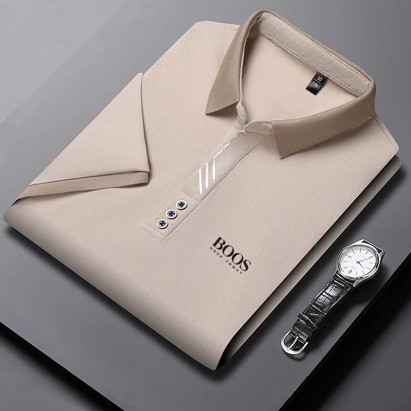 Men's New Embroidery Business Casual Short Sleeved POLO Shirt Fashion Short Sleeved Ice Silk Is Cool Breathable Top Polo Shirt Men's New Embroidery Business Casual Short Sleeved POLO Shirt Fashion Short Sleeved Ice Silk Is Cool Breathable Top Polo Shirt