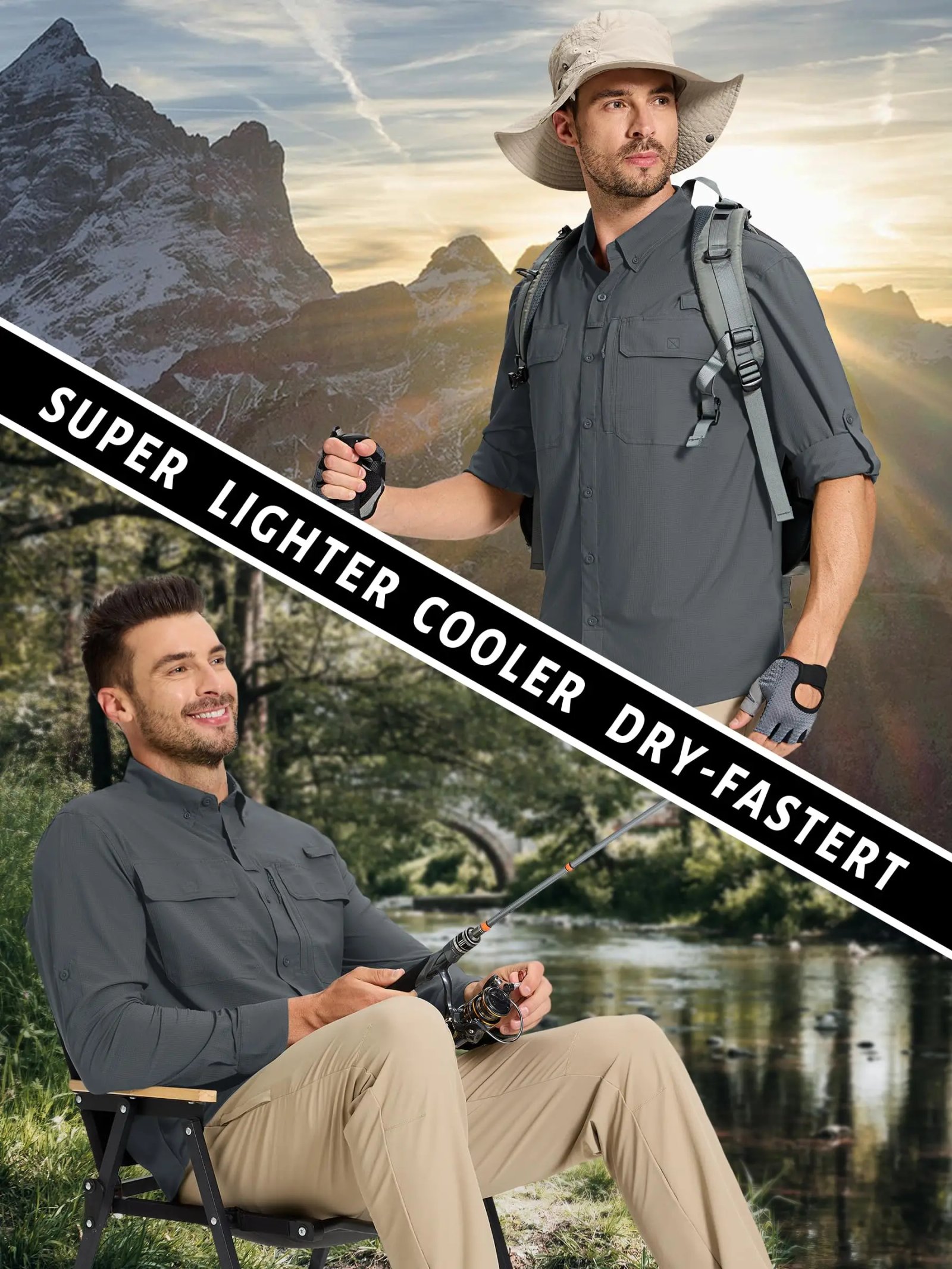 TACVASEN UPF 50+ Sun Protection Fishing Shirts Men's Quick Dry Long Sleeve Shirts Mesh Breathable Hiking Work Cargo Shirts TACVASEN UPF 50+ Sun Protection Fishing Shirts Men's Quick Dry Long Sleeve Shirts Mesh Breathable Hiking Work Cargo Shirts