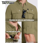 TACVASEN UPF 50+ Sun Protection Fishing Shirts Men's Quick Dry Long Sleeve Shirts Mesh Breathable Hiking Work Cargo Shirts - Image 3