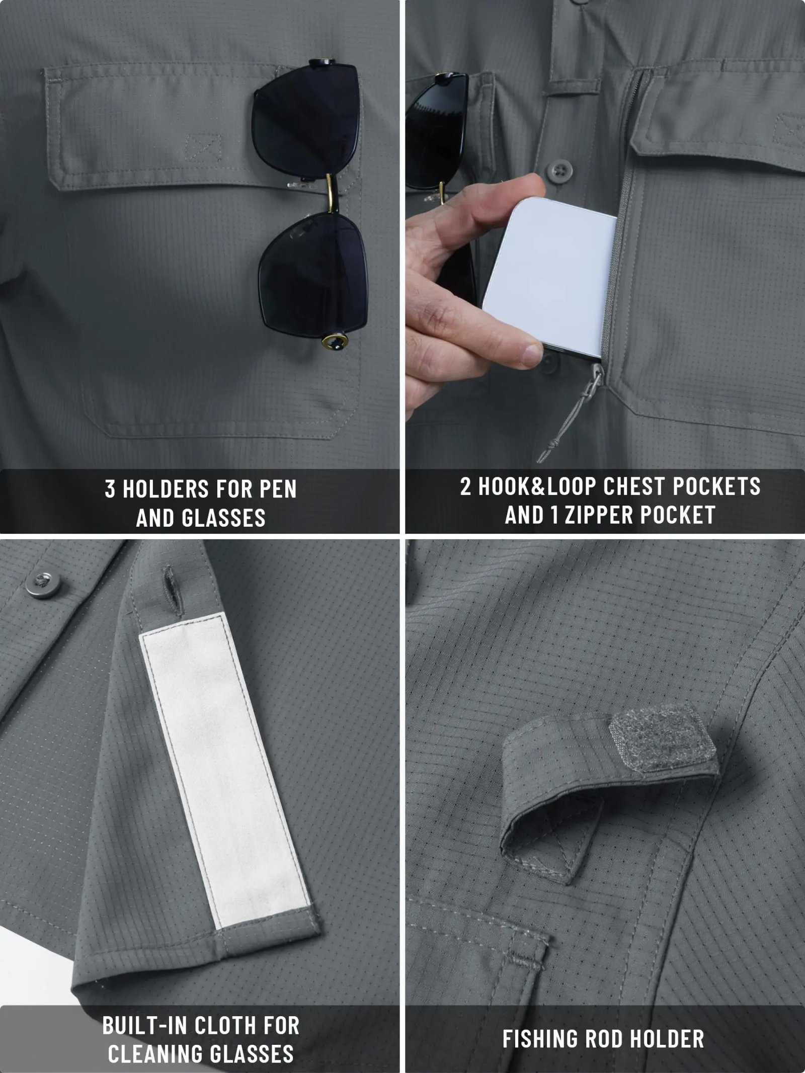 TACVASEN UPF 50+ Sun Protection Fishing Shirts Men's Quick Dry Long Sleeve Shirts Mesh Breathable Hiking Work Cargo Shirts TACVASEN UPF 50+ Sun Protection Fishing Shirts Men's Quick Dry Long Sleeve Shirts Mesh Breathable Hiking Work Cargo Shirts