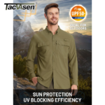 TACVASEN UPF 50+ Sun Protection Fishing Shirts Men's Quick Dry Long Sleeve Shirts Mesh Breathable Hiking Work Cargo Shirts - Image 2
